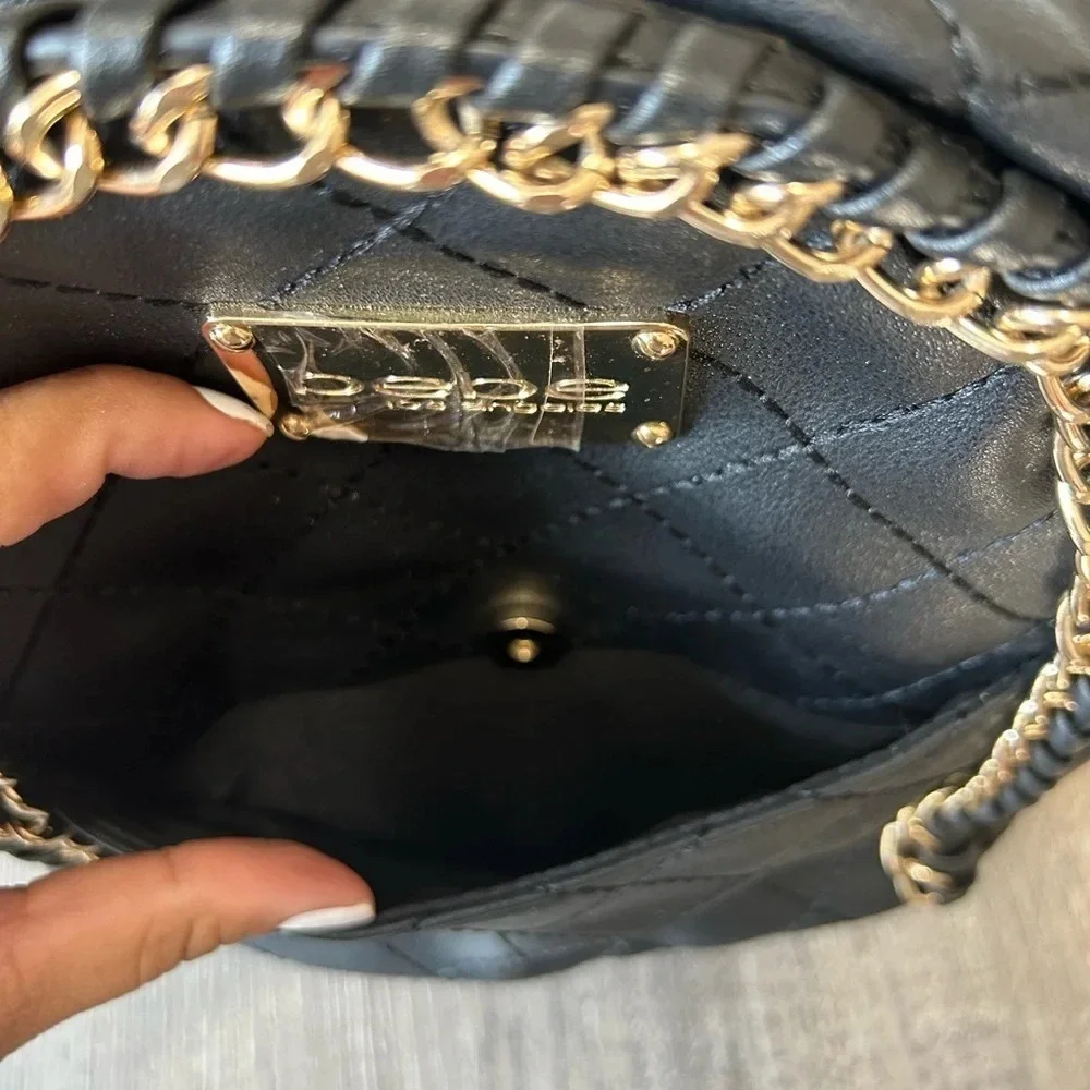 Bebe Black Vegan Leather Quilted Mini Backpack NEW​​